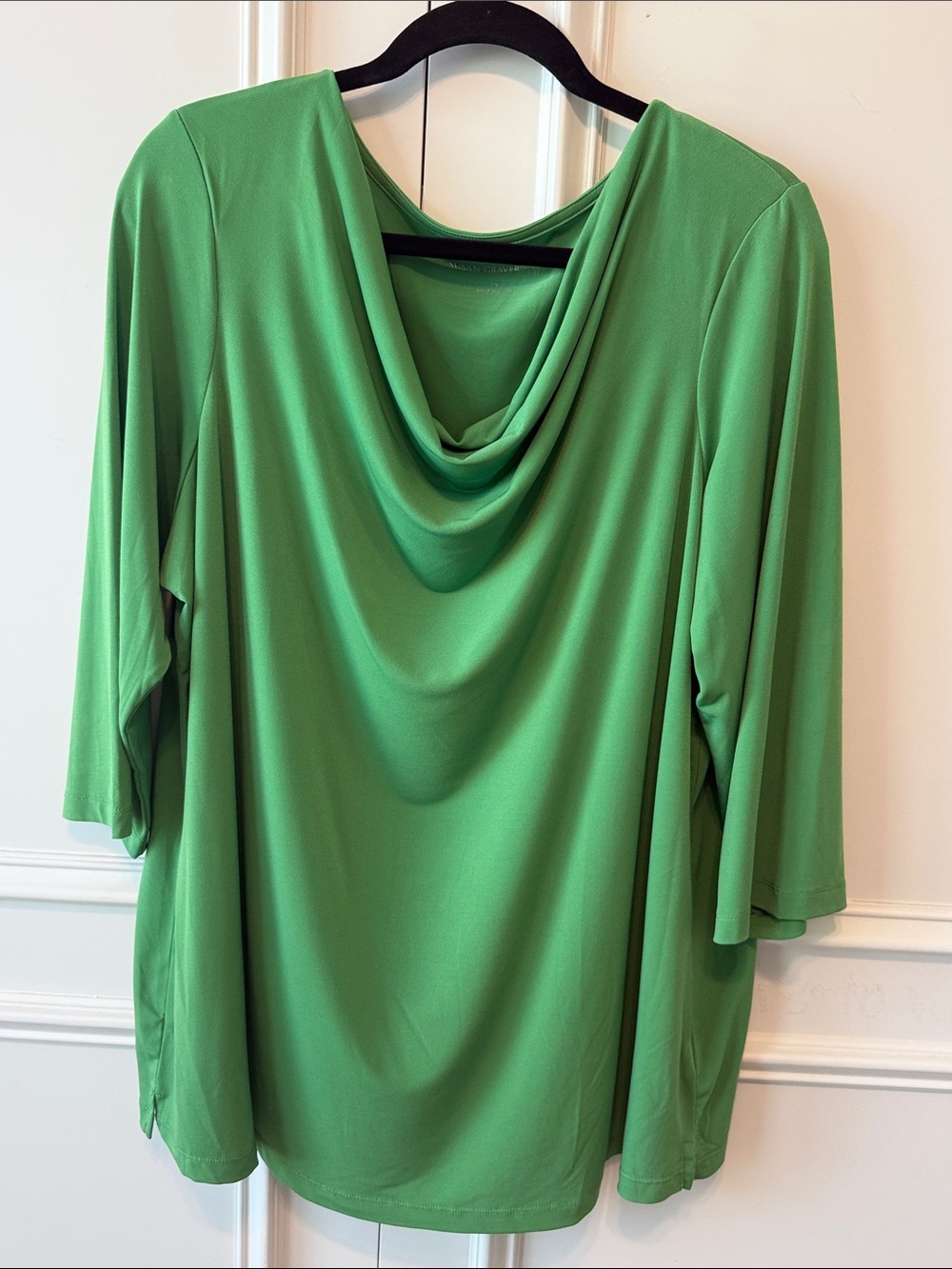 Women’s Green Draped Neck Top